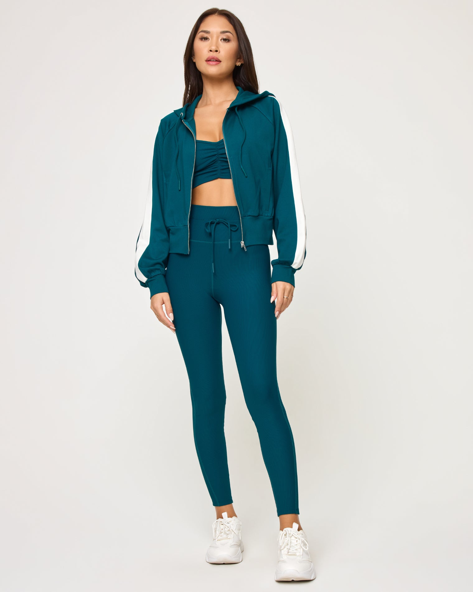 Back To Back Jacket - Deep Teal-Cream Deep Teal-Cream | Model: Jocelyn (size: S)