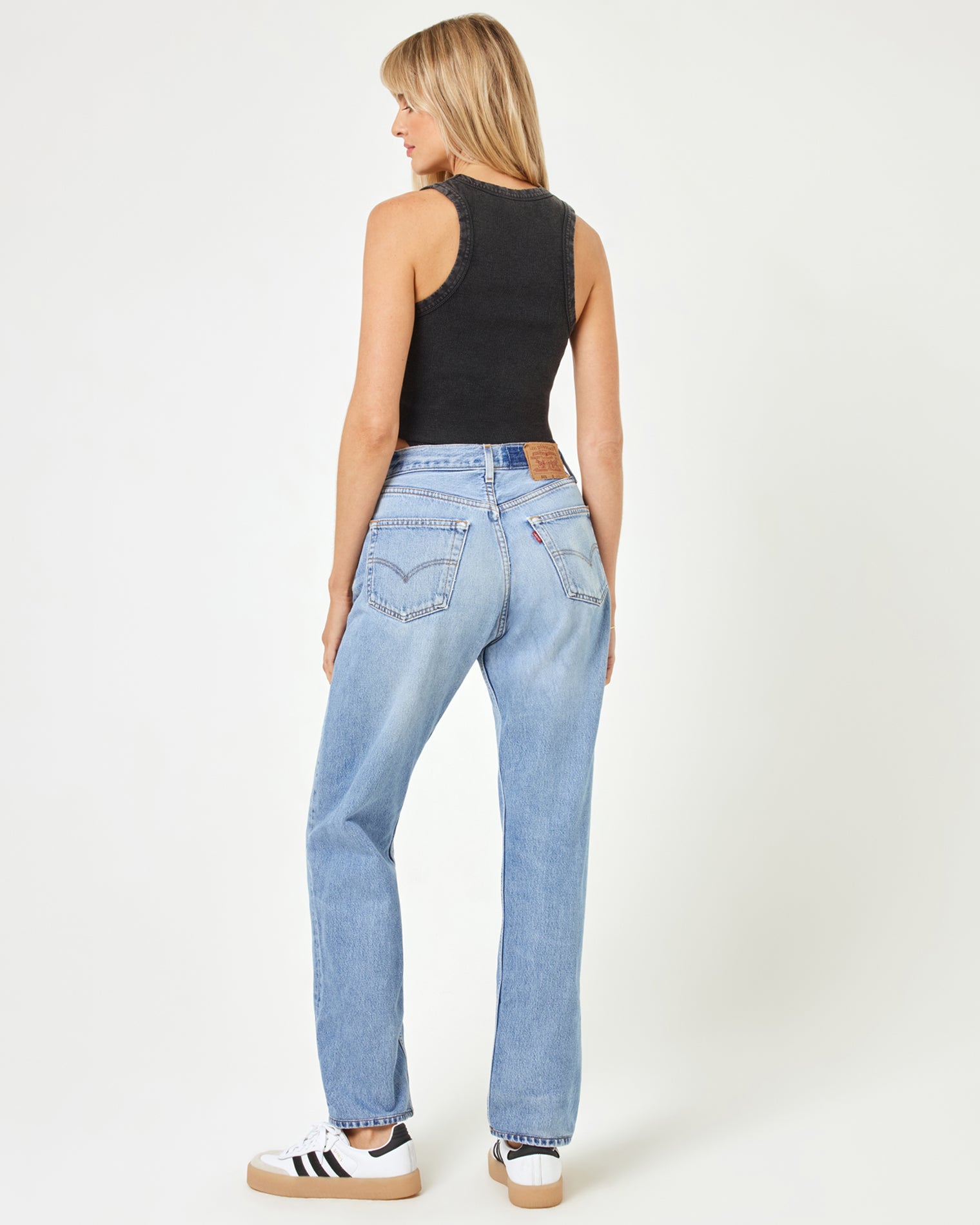 aligrace Brigette Baggy Denim Pant Blue | Model: Lura (size: S)