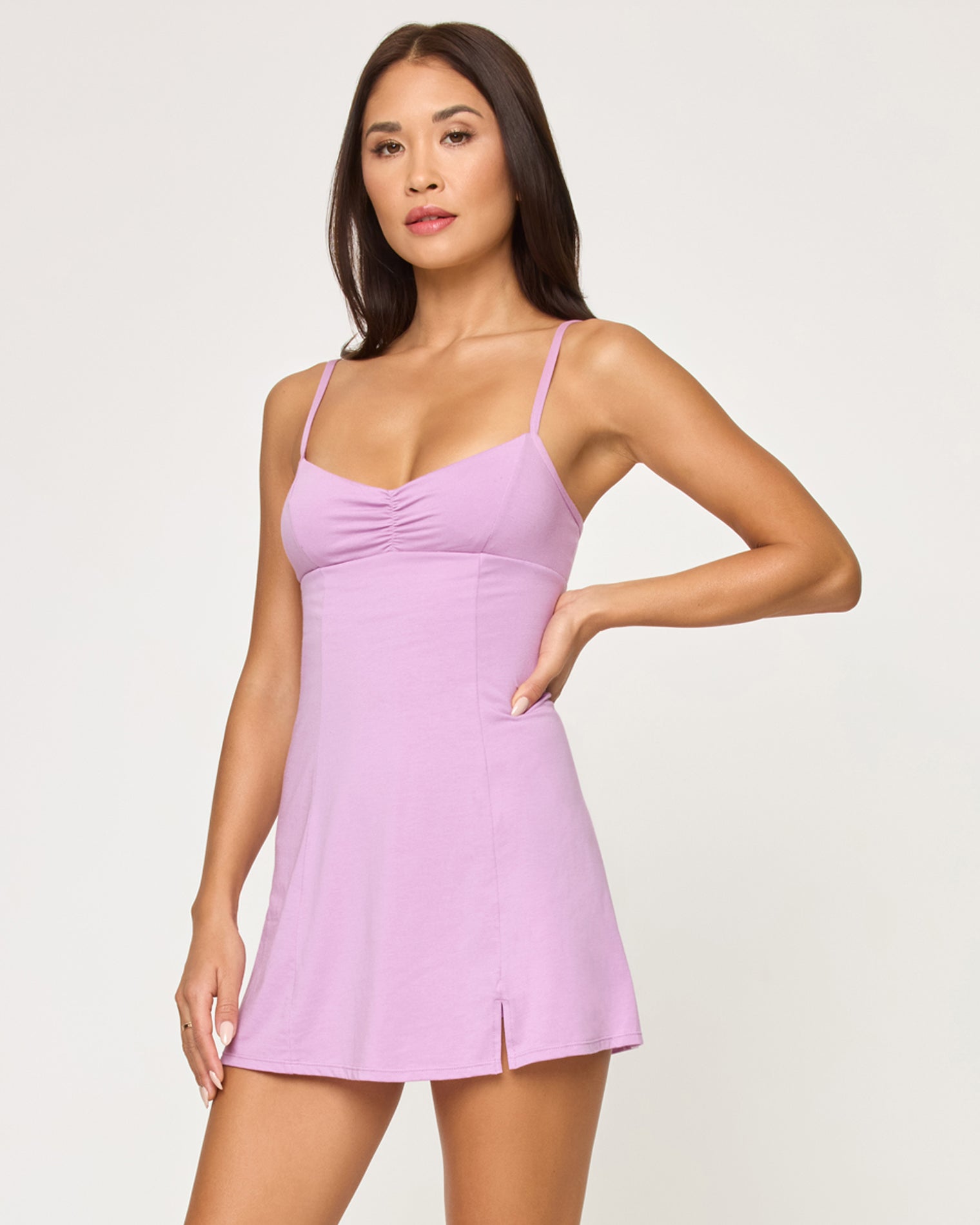 Kelsey Dress - Mauve Mauve | Model: Jocelyn (size: S)