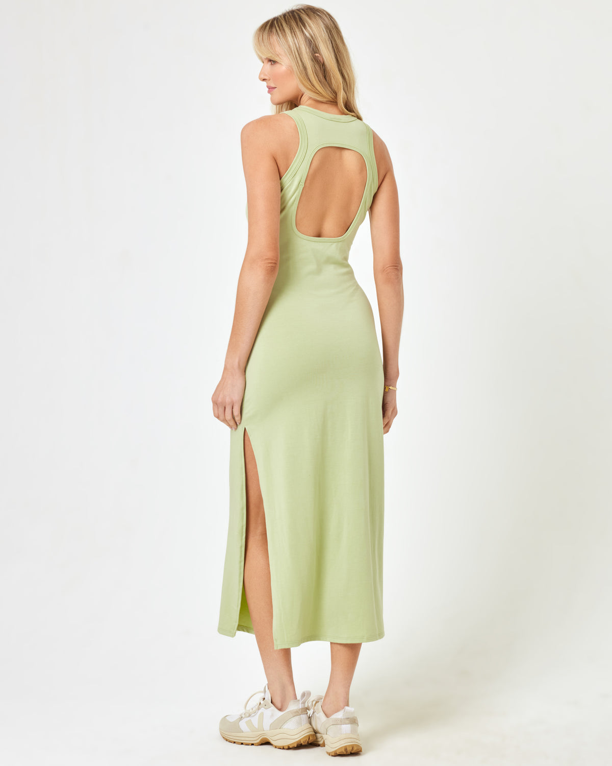 Sawyer Dress - Celery Celery | Model: Lura (size: S)