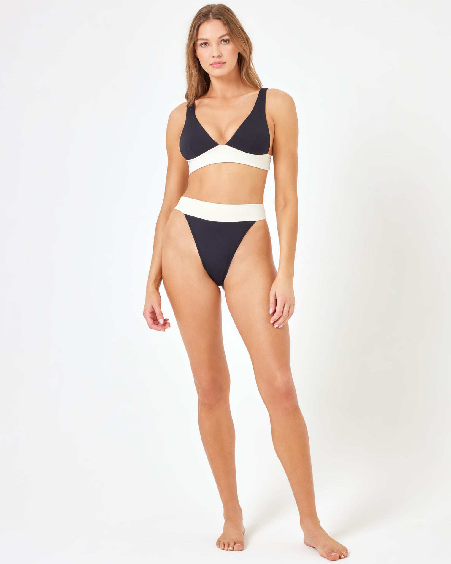 Lola Bikini Bottom - Black-Cream Lola Bikini Bottom - Black-Cream