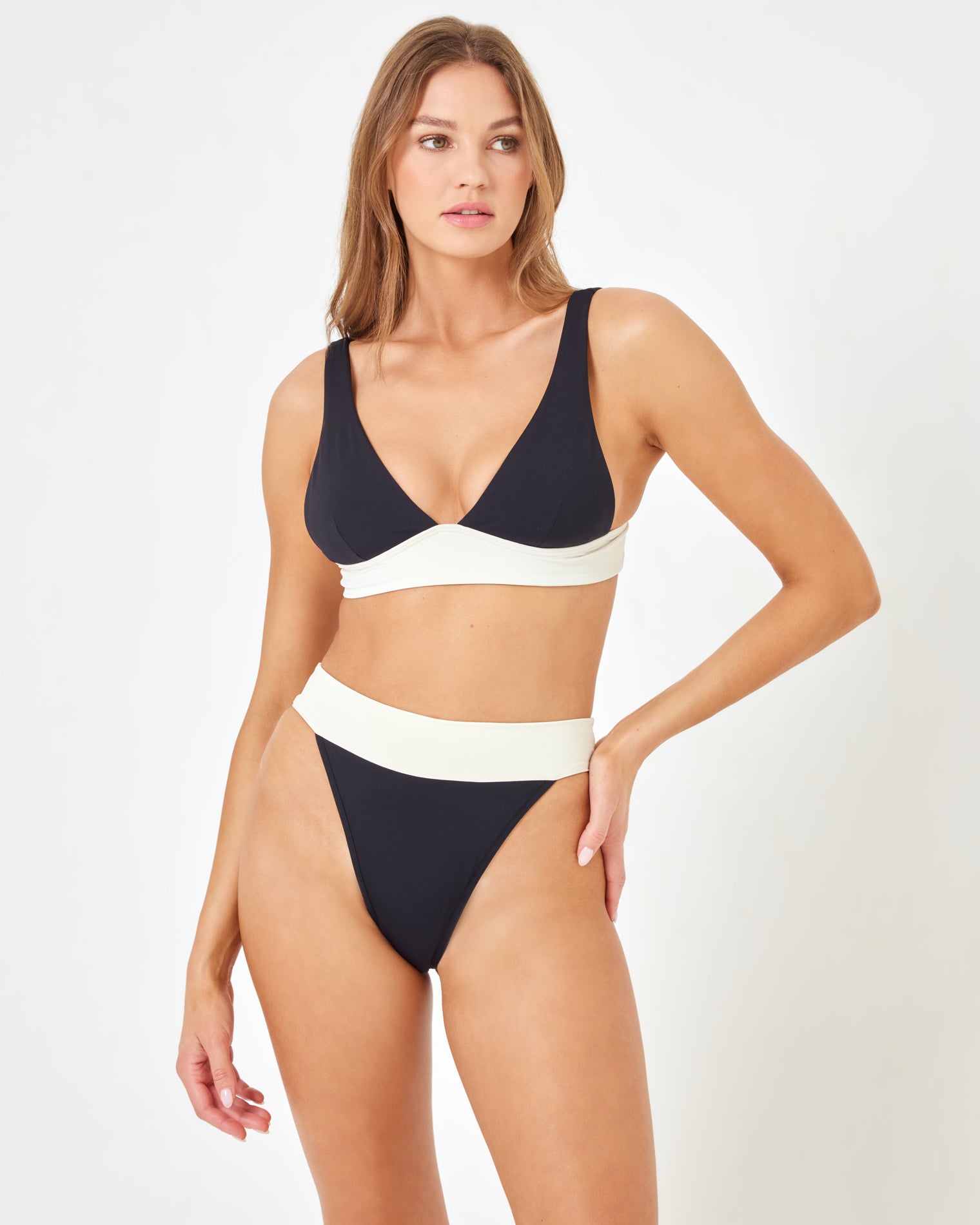 Lola Bikini Bottom - Black-Cream Lola Bikini Bottom - Black-Cream