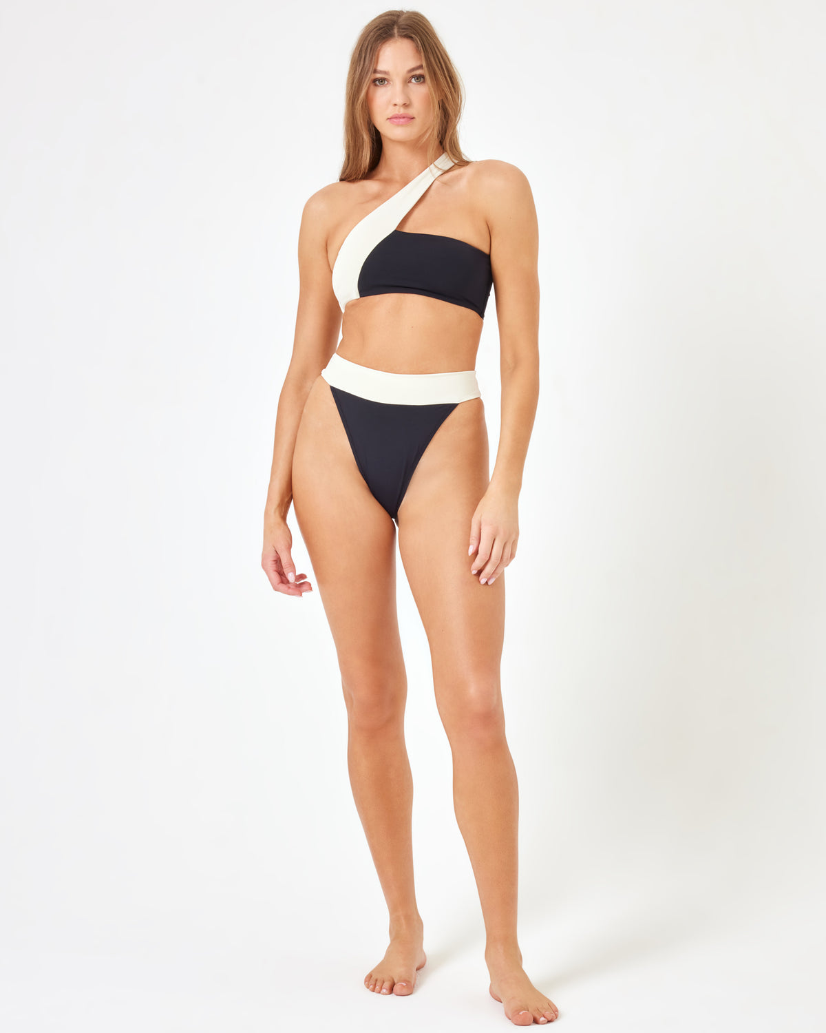 Lola Bikini Bottom - Black-Cream Lola Bikini Bottom - Black-Cream