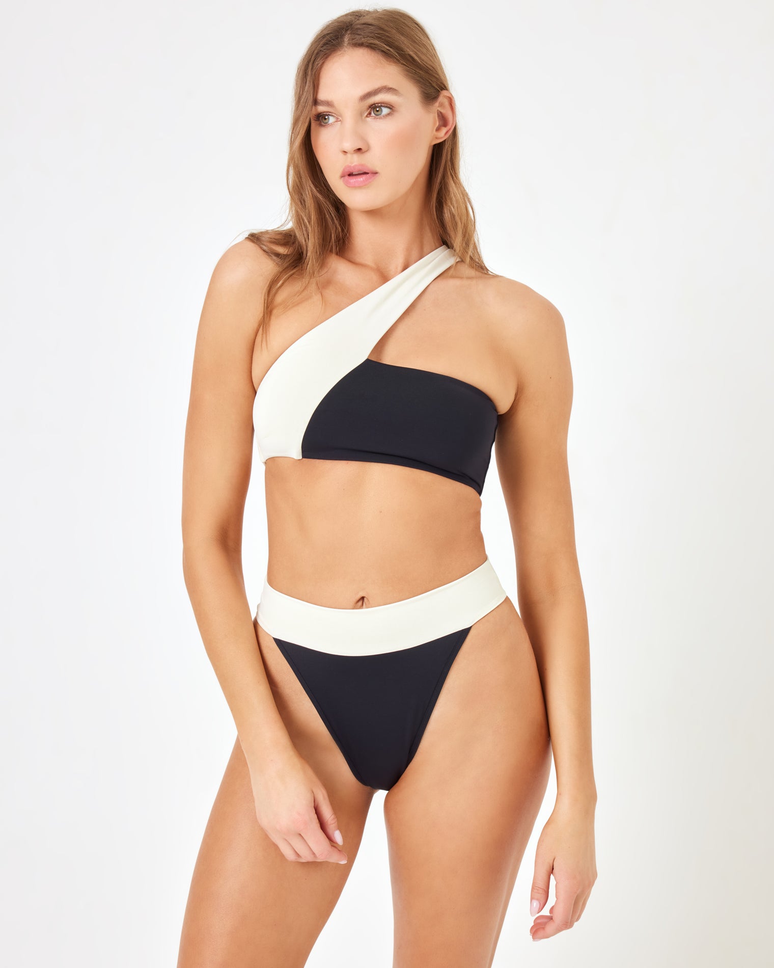 Lola Bikini Bottom - Black-Cream Lola Bikini Bottom - Black-Cream