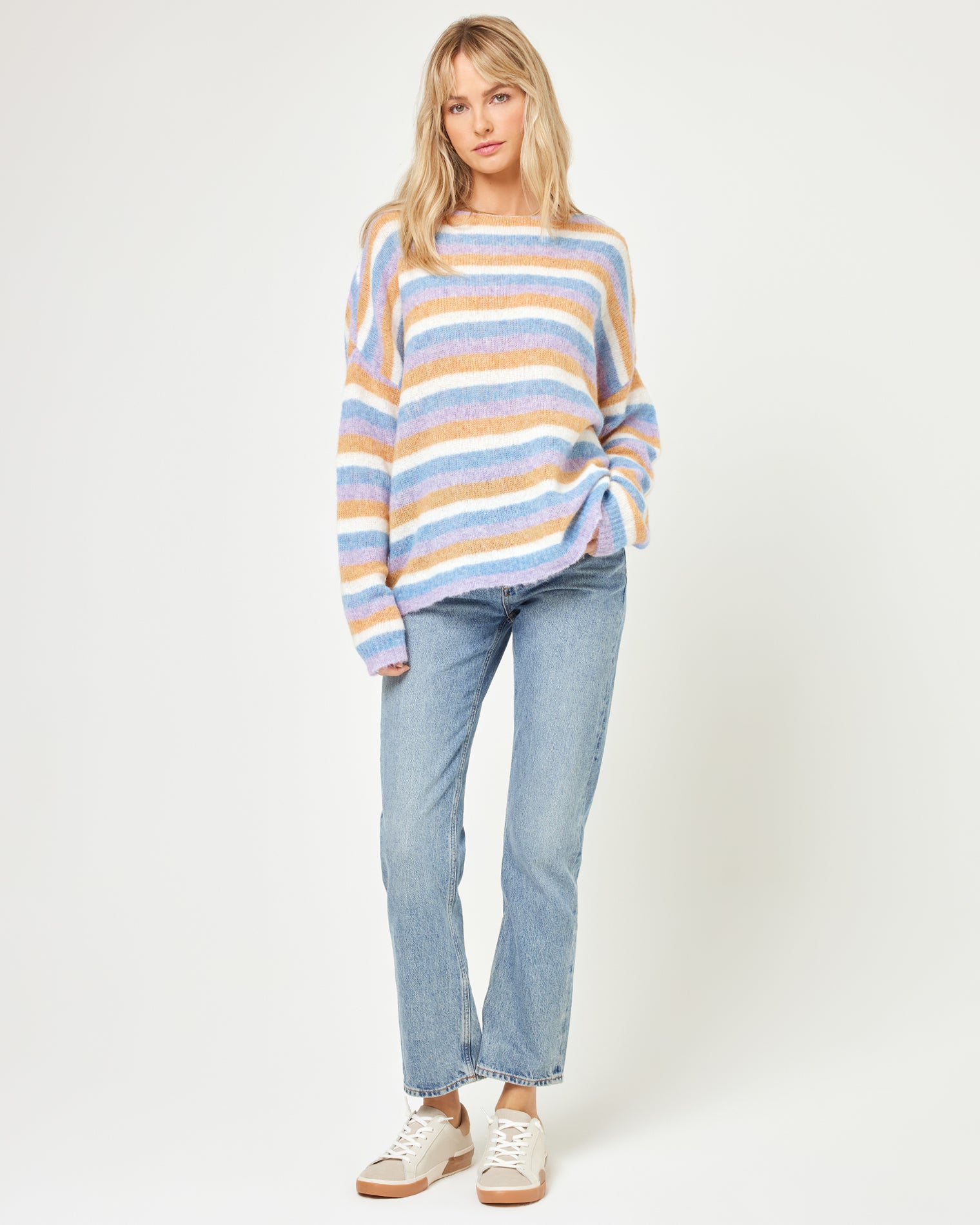 Cozy Clouds Sweater - Beautiful Skies Stripe Beautiful Skies Stripe | Model: Lura (size: S)