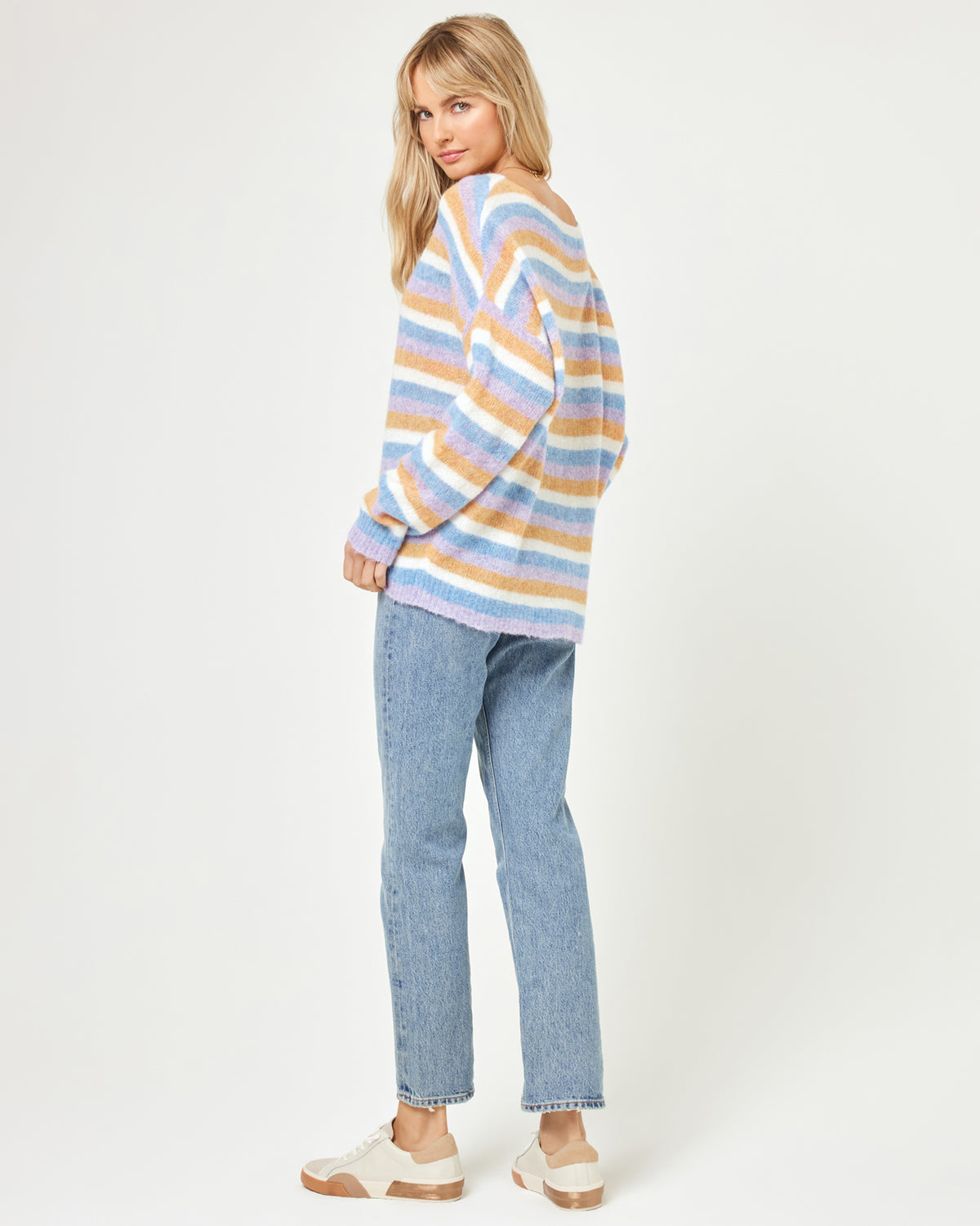 Cozy Clouds Sweater - Beautiful Skies Stripe Beautiful Skies Stripe | Model: Lura (size: S)