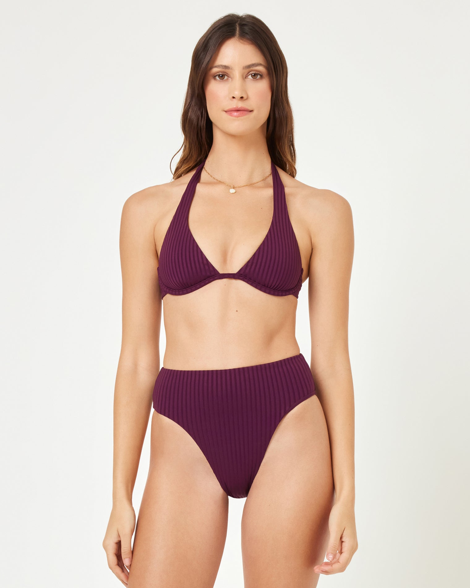 Isa Bikini Top - Merlot Merlot | Model: Kristen (size: S) 