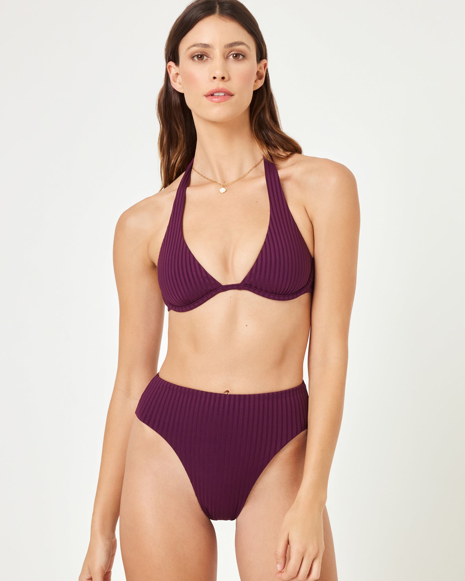 Isa Bikini Top - Merlot Merlot | Model: Kristen (size: S) 