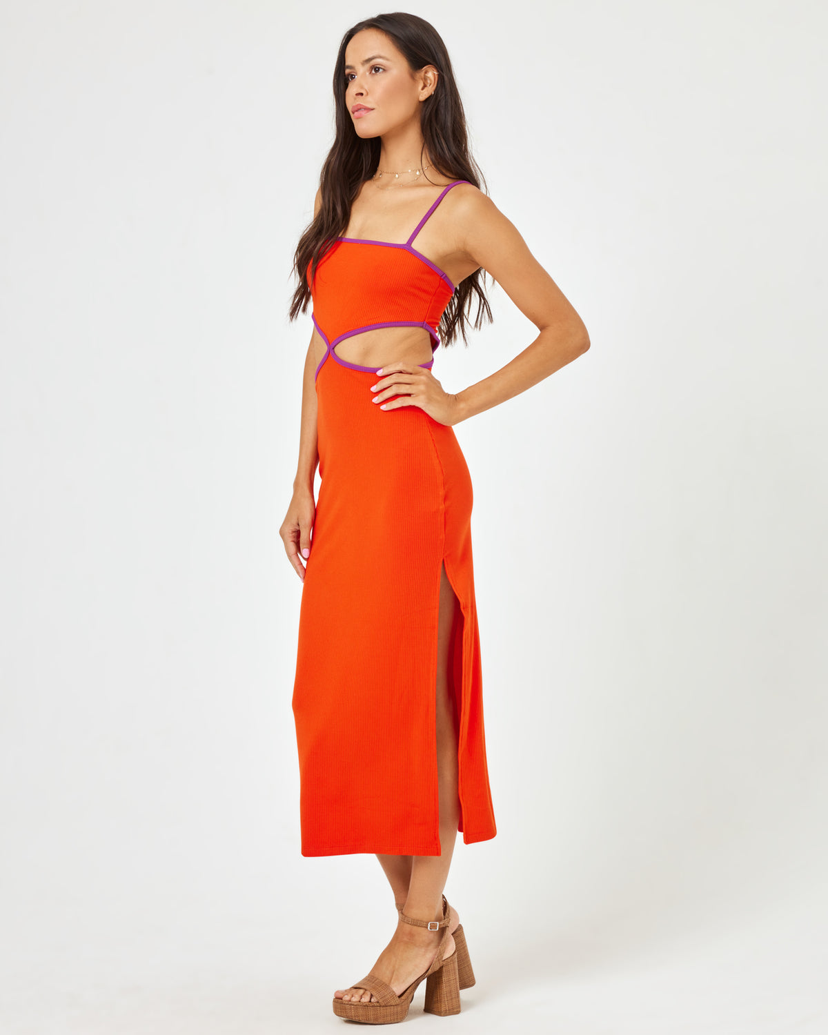 Libra Dress - Berry-Pimento Berry-Pimento | Model: Emily (size: S)