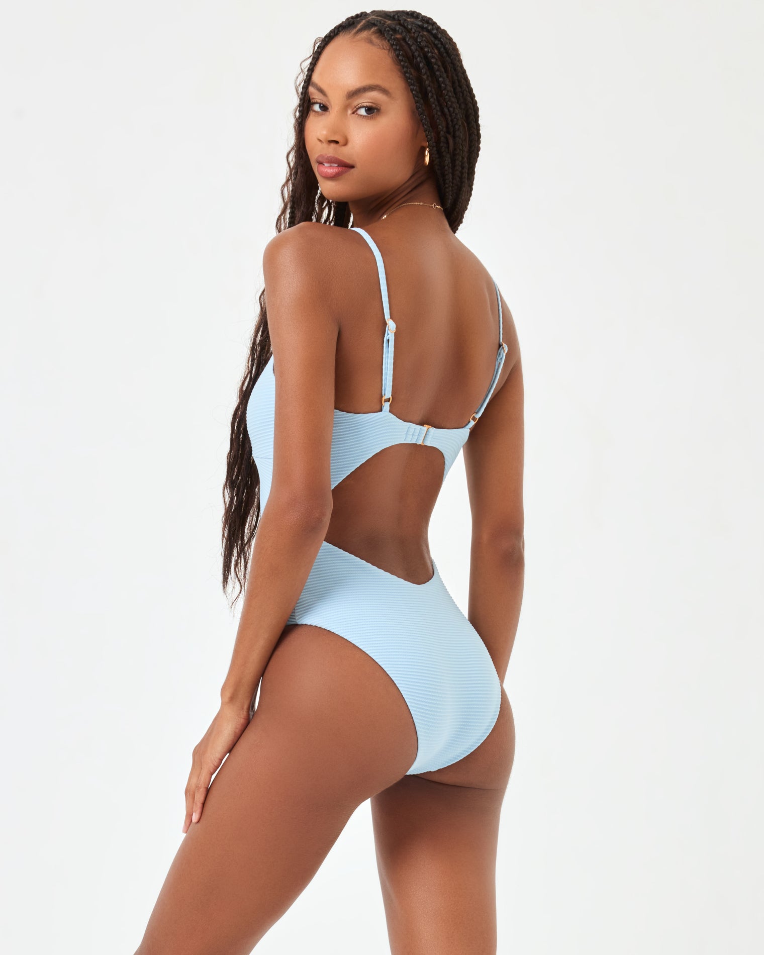 New one-piece swimsuit solid color sexy cutouts one-piece tight bikini –  KesleyBoutique