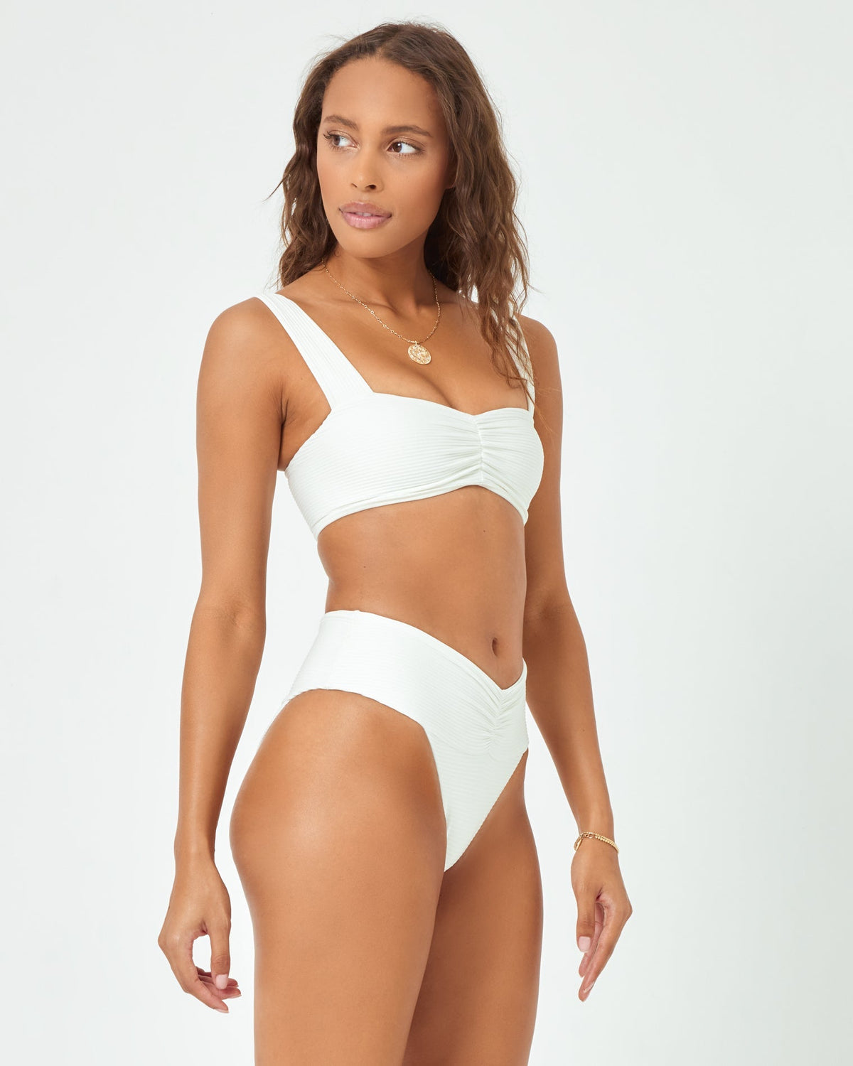 Eco Chic Repreve® Marlee Bikini Top - Cream Cream | Model: Natalie (size: S)