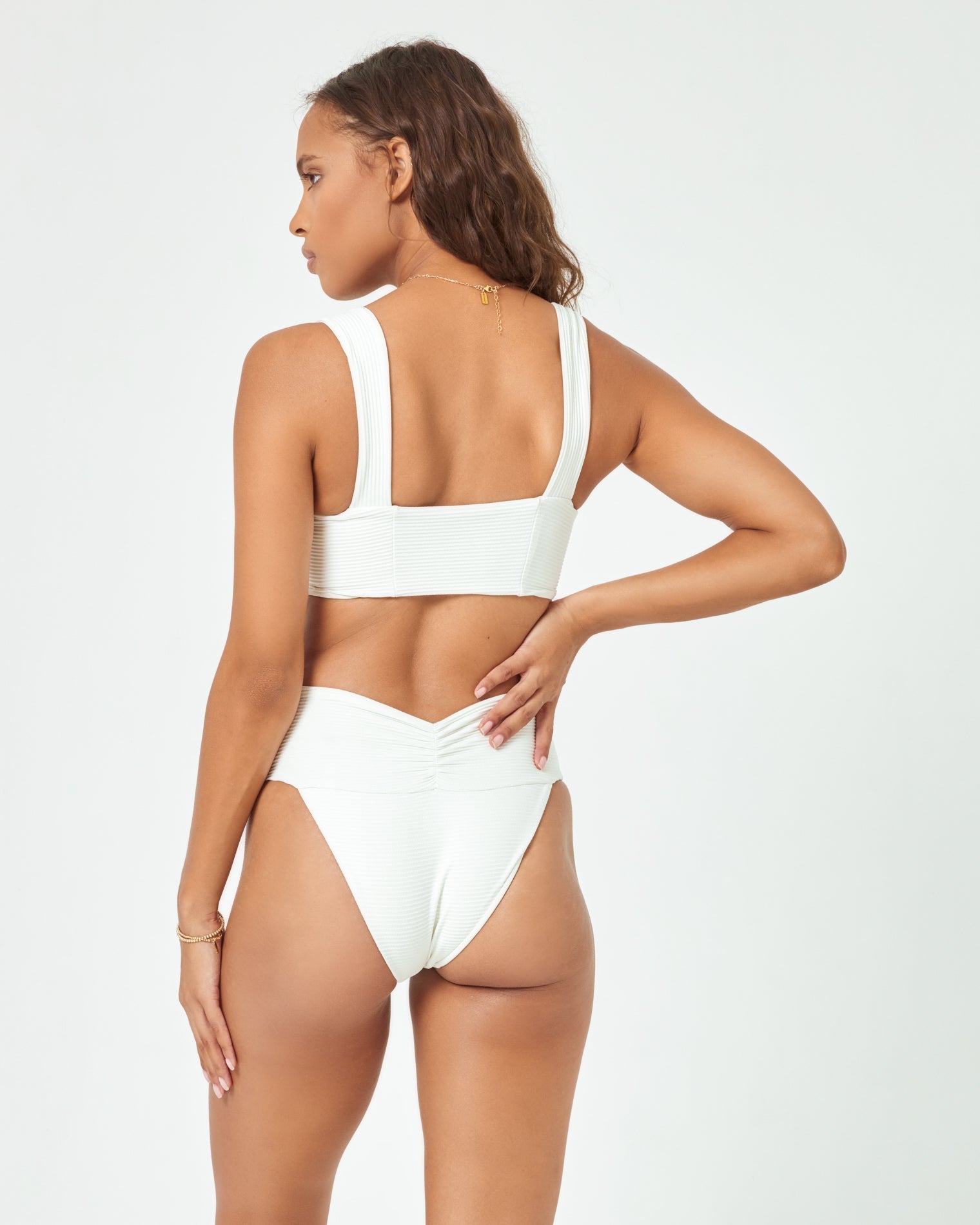 Eco Chic Repreve® Marlee Bikini Top - Cream Cream | Model: Natalie (size: S)