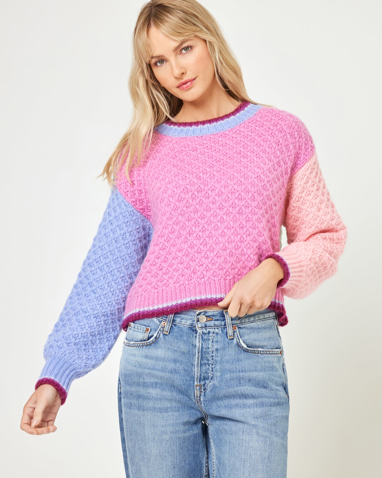 Pretty Please Sweater - Costa Del Sol Colorblock Pretty Please Sweater - Costa Del Sol Colorblock