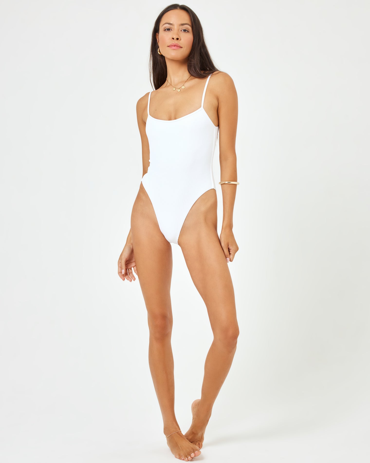 Product  LSPACE Ribbed Holly One Piece Swimsuit - White