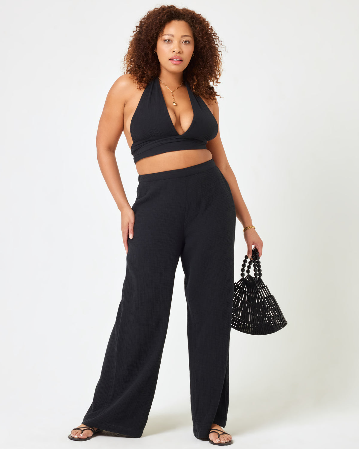 Santos Pant - Black Black | Model: Amber (size: XL)