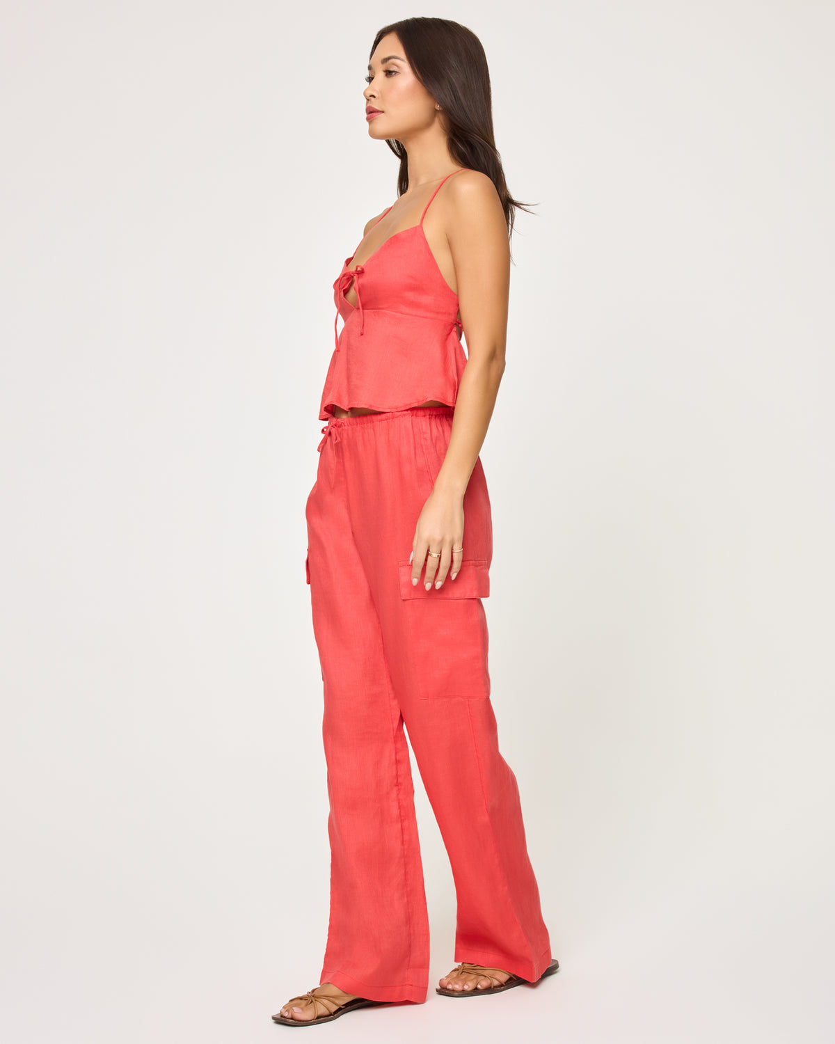 Sundown Cargo Pant - Grapefruit Grapefruit | Model: Jocelyn (size: S)